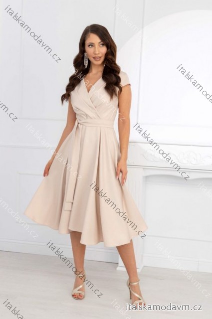 Šaty spoločenské krátky rukáv dámske (36-54) POLSKÁ MÓDA PMLMR23ROXANA-6