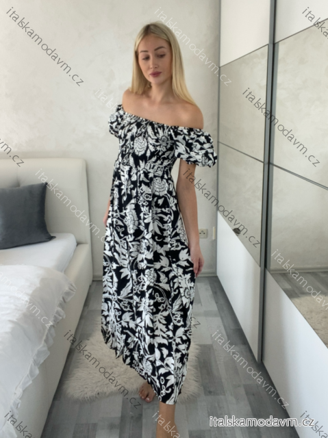 Šaty letné kvetinové carmen krátky rukáv dámske (M/L-XL/2XL) IMWGDB215105/DUR