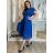 Šaty dlhé letné šifónové elegantné skladané s opaskom krátky rukáv dámske LAJLA  (S/M/L ONE SIZE) TALIANSKA MÓDA IMWHA251214/DUR S/M/L béžová