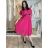 Šaty dlhé letné šifónové elegantné skladané s opaskom krátky rukáv dámske LAJLA  (S/M/L ONE SIZE) TALIANSKA MÓDA IMWHA251214/DUR S/M/L béžová