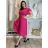 Šaty dlhé letné šifónové elegantné skladané s opaskom krátky rukáv dámske LAJLA  (S/M/L ONE SIZE) TALIANSKA MÓDA IMWHA251214/DUR S/M/L béžová