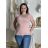 Tričko krátký rukáv dámské (S/M/L ONE SIZE) ITALSKÁ MÓDA IM4211097/DR starorůžová S/M/L
