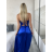 Šaty dlouhé elegantní na ramínka dámské (S/M ONE SIZE) ITALSKá MODA IM323013/DU   vínová   S/M