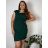 Šaty elegantní společenské dámske (2XL-4XL) TALIANSKA MóDA IMM23CAROL-3 smaragdová 5XL