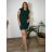Šaty elegantní společenské dámske (2XL-4XL) TALIANSKA MóDA IMM23CAROL-3 smaragdová 5XL
