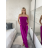 Overal dlhý elegantný žabičkovaný carmen bez rukávov dámsky (S/M/L ONE SIZE) TALIANSKA MÓDA IM425322/DUR -   růžová fuchsiová -   S/M/L