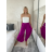 Nohavice letné zavinovací dlhé oversize dámske GINIE (S/M/L ONE SIZE) TALIANSKA MÓDA IMD24250/DU -   růžová fuchsiová -   S/M/L