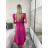 Šaty letní mušelín krátký rukáv dámské RITA (S/M/L ONE SIZE) ITALSKÁ MÓDA IMWB25886/DUR S/M/L červená