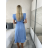 Šaty letní mušelín krátký rukáv dámské RITA (S/M/L ONE SIZE) ITALSKÁ MÓDA IMWB25886/DUR S/M/L červená