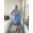Šaty letní mušelín krátký rukáv dámské RITA (S/M/L ONE SIZE) ITALSKÁ MÓDA IMWB25886/DUR -   světle modrá -   S/M/L