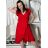 Šaty letní mušelín krátký rukáv dámské RITA (S/M/L ONE SIZE) ITALSKÁ MÓDA IMWB25886/DUR S/M/L červená