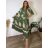 Šaty elegantní letní 3/4 dlouhý rukáv dámské nadrozměr LUDMILA (50/52/54 ONE SIZE) ITALSKÁ MÓDA IMPLI243735/DUR 50/52/54 zelená khaki