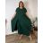 Komplet elegantní krátký rukáv dámské nadrozměr JASMINA (50/52/54 ONE SIZE) ITALSKÁ MÓDA IM425311/DU hnědá 50/52/54
