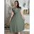 Šaty dlouhé volnočasové letní mušelín krátký rukáv dámské INGE (S/M/L ONE SIZE) ITALSKÁ MÓDA IM425304