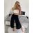 Kalhoty dlouhé aladinky letní dámské (S/M/L ONE SIZE) ITALSKÁ MÓDA IMD24029