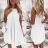 Šaty letní skládané bez rukávu dámské (S/M ONE SIZE) ITALSKÁ MÓDA IMD24058/DR bílá S/M/L