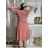 Šaty letní krátký rukáv dámské (S/M ONE SIZE) ITALSKÁ MÓDA IMM23M5471/DU -   růžová starorůžová -   S/M/L