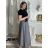 Sukňa dlhá s opaskom dámska (S/M/L ONE SIZE) TALIANSKA MÓDA IM425444/DU - šedá - S/M/L