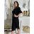 Šaty ľanové košeľové krátky rukáv dámske (S/M/L ONE SIZE) TALIANSKA MODA IM7250001/DU -   čierna
 -   S/M/L