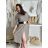 Šaty ľanové košeľové krátky rukáv dámske (S/M/L ONE SIZE) TALIANSKA MODA IM7250001/DU -   čierna
 -   S/M/L