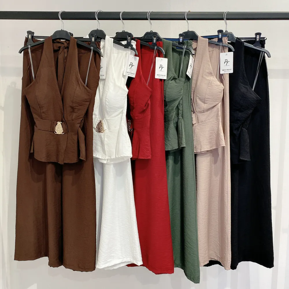 Súprava letné tričko bez rukávov a nohavice dlhé letné dámske (S/M/L ONE SIZE) TALIANSKA MÓDA IMPMD2551207