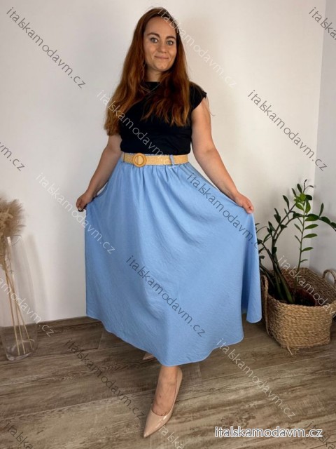 Sukně maxi s páskem dámská nadrozměr (54/56/58 ONE SIZE) ITALSKÁ MÓDA IMWT251094/DU