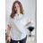 Tunika košeľová bavlnená 3/4 dlhý rukáv dámska (S/M/L ONE SIZE) TALIANSKA MODA IM324111/DR biela S/M/L