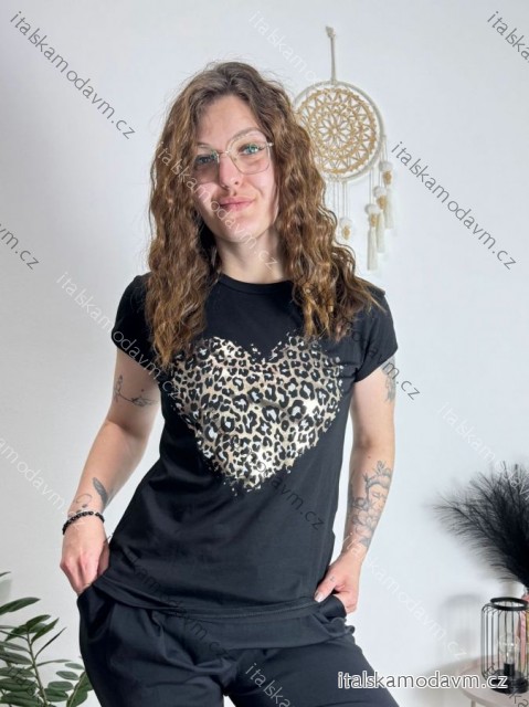 Tričko krátký rukáv dámské (S/M/L ONE SIZE) ITALSKÁ MÓDA IMPLI2550873-2/DUR