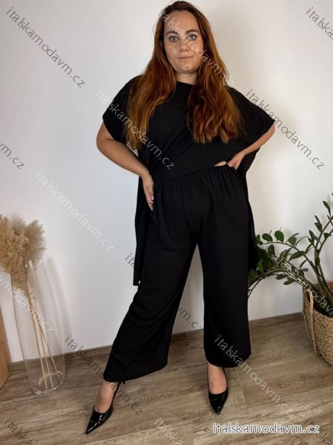 Súprava oversize tunika krátky rukáv a nohavice dlhé dámske nadrozmer VIOLA (52/54/56 ONE SIZE) TALIANSKA MÓDA IMWHA251222/DU