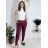Nohavice elegantné s opaskom dámske (S/M/L ONE SIZE) TALIANSKA MÓDA IMBM25015/DR vínová S/M/L