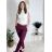 Nohavice elegantné s opaskom dámske (S/M/L ONE SIZE) TALIANSKA MÓDA IMBM25015/DR vínová S/M/L