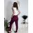 Nohavice elegantné s opaskom dámske (S/M/L ONE SIZE) TALIANSKA MÓDA IMBM25015/DR vínová S/M/L