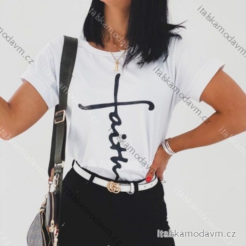 Tričko krátký rukáv dámské faight (S/M/L ONE SIZE) ITALSKá MóDA IMD20003/DR