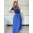 Šaty dlouhé letní krátký rukáv dámské (S/M/L ONE SIZE) ITALSKÁ MÓDA IM425MARIA-M
