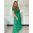 Šaty dlhé letné krátky rukáv dámske (S/M/L ONE SIZE) TALIANSKA MÓDA IM425MARIA-M/DU