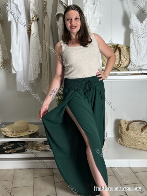 Nohavice dlhé letné dámske nadrozmer (44/46 ONE SIZE) TALIANSKA MÓDA IMD250002/DU