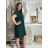 Šaty krátké letní krátký rukáv dámské (S/M/L ONE SIZE) ITALSKÁ MÓDA IMD250003/DU -   zelená smaragdová -   S/M/L