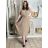 Šaty dlhé elegantné letné bez rukávov dámske nadrozměr BLANCA (52/54/56 ONE SIZE) TALIANSKA MÓDA IMC25293/DUR béžová 52/54/56
