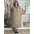 Šaty dlhé elegantné letné bez rukávov dámske nadrozměr BLANCA (52/54/56 ONE SIZE) TALIANSKA MÓDA IMC25293/DUR béžová 52/54/56