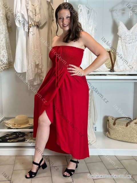 Šaty dlouhé letní carmen přes prsa dámské ORISEA (S/M/L ONE SIZE) ITALSKÁ MÓDA IM425405/DUR