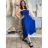 Šaty dlouhé letní carmen přes prsa dámské ORISEA (S/M/L ONE SIZE) ITALSKÁ MÓDA IM425405/DUR S/M/L modrá královská