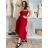 Šaty dlouhé letní carmen přes prsa dámské ORISEA (S/M/L ONE SIZE) ITALSKÁ MÓDA IM425405/DUR S/M/L červená