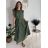 Šaty dlhé elegantné letné bez rukávov dámske nadrozměr BLANCA (52/54/56 ONE SIZE) TALIANSKA MÓDA IMC25293/DU zelená khaki 52/54/56