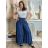 Nohavice dlhé letné oversize dámske ANDY (M/L/XL ONE SIZE) TALIANSKA MÓDA IMWGS251152/DUR M/L/XL svetlo modrá