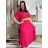 Šaty letné košeľové s opaskom krátky rukáv dámske (S/M/L ONE SIZE) TALIANSKA MóDA IM424486/DR ružová staroružová M / L