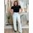 Kalhoty letní dlouhé oversize dámské COLORE (S/M/L ONE SIZE) ITALSKÁ MÓDA IM425271/DUR sv. mintová S/M/L