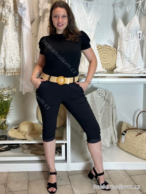 Kraťasy letné strečové dámske (S/M/L) TALIANSKA MóDA IMSM24006/DUR M / L čierna