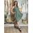 Šaty letné oválne bez rukávov dámske WENDY (S/M/L ONE SIZE) TALIANSKA MÓDA IMC23260/DU S/M/L zelená khaki