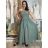 Šaty dlouhé letní na ramínka dámské (S/M/L ONE SIZE) ITALSKÁ MÓDA IMWGS251531/DR -   zelená khaki -   S/M/L