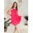 Šaty letní skládané bez rukávu dámské (S/M ONE SIZE) ITALSKÁ MÓDA IMD24058/DR bílá S/M/L